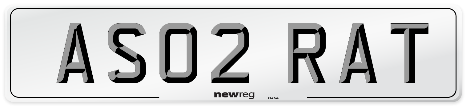 AS02 RAT Number Plate from New Reg